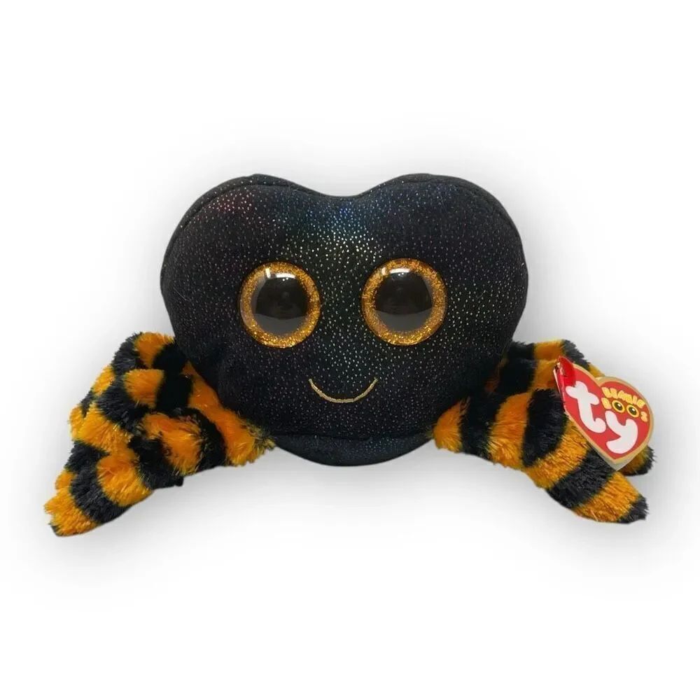 Ty Silk Cobb Spider Beanie Baby Boos Halloween 2019 Black Orange Sparkles
